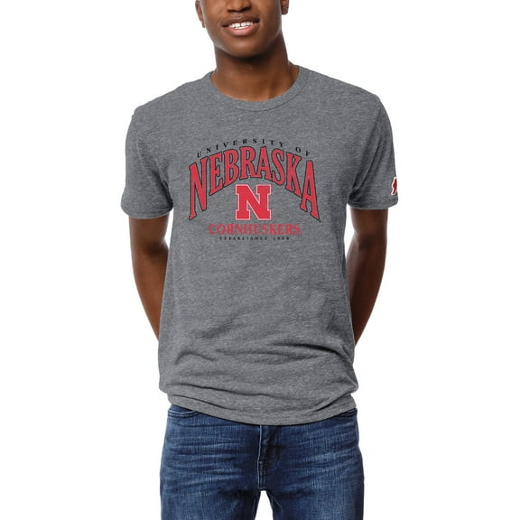 Men's League Collegiate Wear Heather Gray Nebraska Huskers Victory Falls Tri-Blend T-Shirt