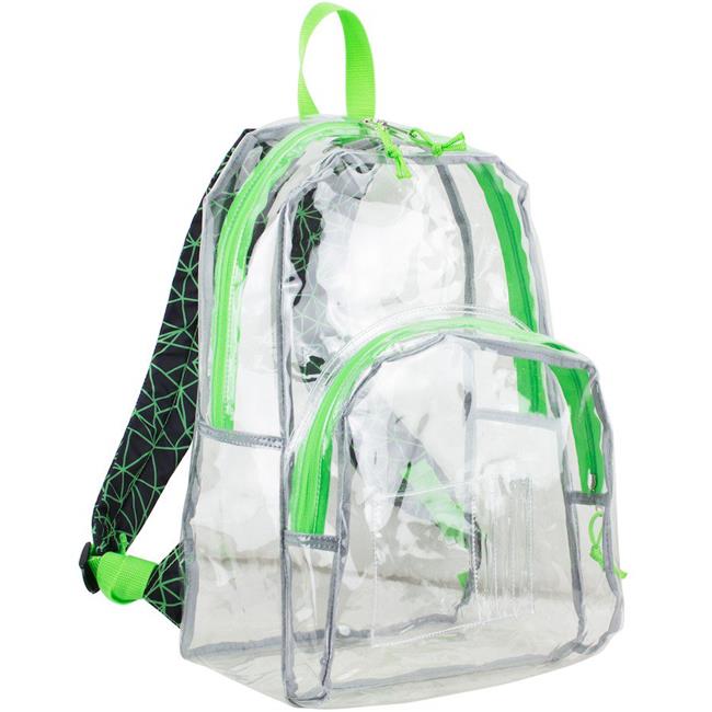 clear green backpack