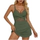 thumbnail image 1 of Conjunto de Bikini de Cintura Alta para Mujeres Traje de Baño de Color Sólido de Malla de Correa sin Espalda de Corte Alto Dos Piezas, 1 of 9