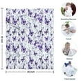 thumbnail image 4 of White Purple Butterfly Plant Pattern Blanket,Comfortable Soft Flannel Throw Blanket,All Season,Warm Lightweight Blankets for Sofa Bed Couch Living Room Chair,30"x40", 4 of 4