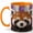 Orange, variant on Stained Glass Red Panda Coffee Mug, Forest Animal Mug, Ceramic 11 oz