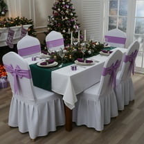 Elastic Christmas Bow Chair Decoration Straps - Floating Decorative Tape for Holiday Parties, Christmas Dinners, Wedding Receptions and Home Dining Chairs(Chair Cover Not Included), 15.75in, Purple