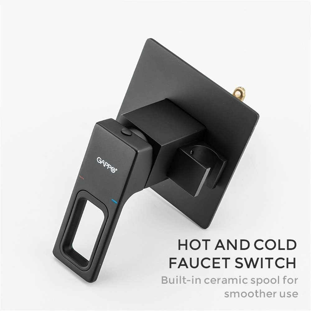 Bidet Toilet Faucet, Solid Brass Bidet Faucet Muslim Ducha Hygienic Shower, Matte Black Hot and Cold Water Mixer Tap