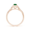thumbnail image 2 of ANGARA Natural Emerald-Cut Emerald Halo Twisted Shank Ring in 14K Rose Gold for Women (Size-6x4mm) | May Birthstone, Birthday, Anniversary, Jewelry Gift for Women | Natural Emerald Ring, 2 of 9