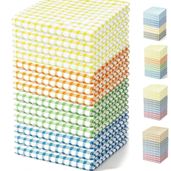Xmushyra Dish Cloths, 100% Cotton Waffle Weave Kitchen Dish Towels, Soft Absorbent Dish Rags for Washing Dishes, Quick Dry Kitchen Cloths, 12 x 12 inch, 12 Pack
