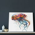 thumbnail image 3 of Xecao Colorful Floral Jellyfish for Waterproof Framed Canvas Art - Modern Home Decor with Real Wood Frame for Gifting and Interior Design,Horizontal, 3 of 6