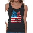 thumbnail image 1 of Awkward Styles Women's American Flag Cat Graphic Tank Tops USA Flag Cat Independence Day 4th of July, 1 of 4