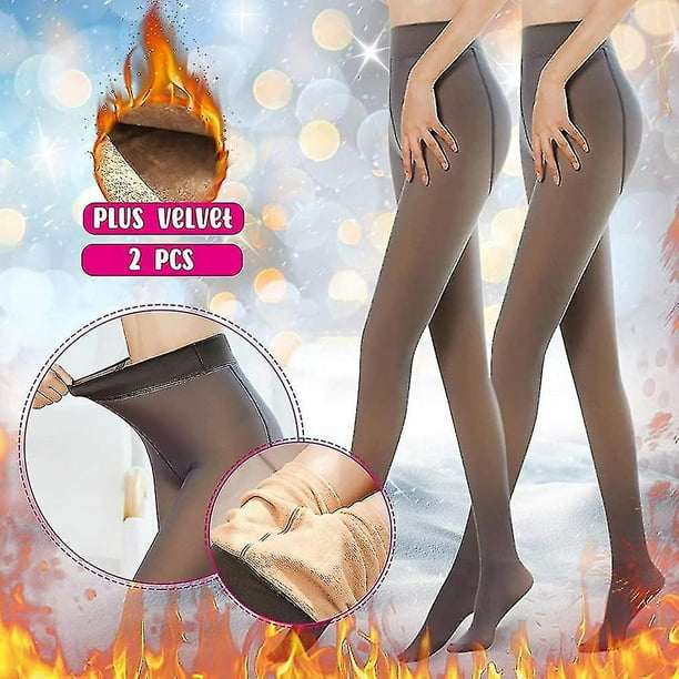 2 pares de medias con forro polar para mujer medias termicas calidas de forro polar medias termicas YONGSHENG 8390614849808