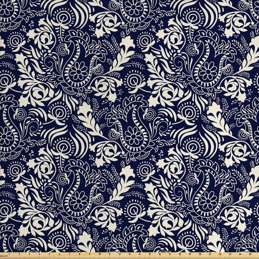 Persian Fabric by The Yard, Middle Eastern Inspirations with Curved