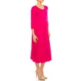 thumbnail image 3 of MOA Collection Women's A-Line Long Dress with 3/4 Sleeves and Relaxed Round Neckline, 3 of 7