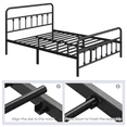 thumbnail image 6 of Alden Design Metal Platform Full Bed with High Headboard, Adult, Black, 6 of 7