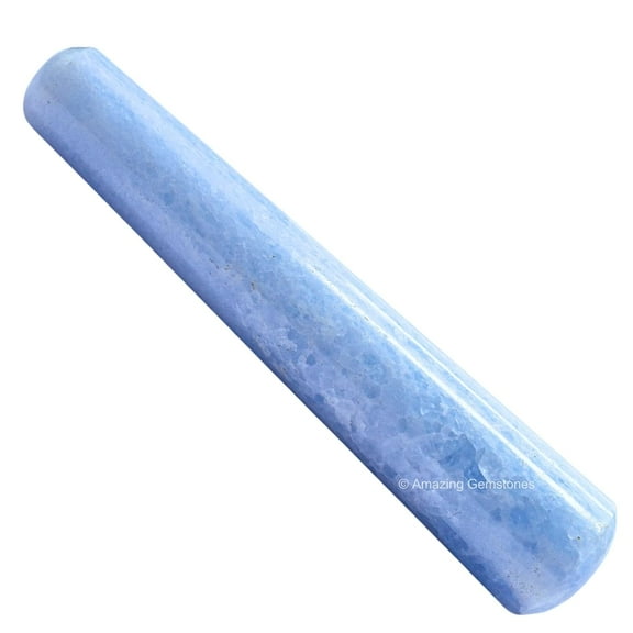 Blue Calcite Crystal Wand Massage Stick (Smooth)