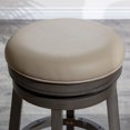 thumbnail image 3 of 24 Inch Counter Height Backless Swivel Stool, Modern Upholstered Bar Stool with Wooden Flared Legs, Bar Side Chair for Dining Room, Kitchen, Club, Restaurant, French Gray Leather Seat, 3 of 5