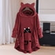 thumbnail image 3 of Sudadera con capucha holgada para mujer, jersey de manga larga con botones y estampado de gato de dibujos animados, ropa de casa informal, Invierno, 3 of 5