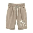 thumbnail image 2 of AXXD Khaki Running Shorts For Women Summer Shorts Printing Elastic Waist 5-inch Pants Drawstring 5-inch Shorts Mother's Day, 2 of 4