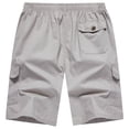 thumbnail image 5 of Cargo Shorts for Men Summer Casual Elastic Waist Straight Leg Loose Fit Knee Length Work Shorts with Pockets, 5 of 7