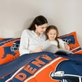 thumbnail image 4 of Erosebridal American Football Bedding Sets Twin Size, Soccer Sports Bed Sheets Set, Orange Navy, Denver, Ultra Soft 7 Pieces, 4 of 8