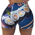 thumbnail image 2 of Naloa Colorful Sushi Food Art Biker Shorts for Women Seamless Scrunch Short Women’s Yoga Shorts for Gym Running Sport Shorts-Large, 2 of 8