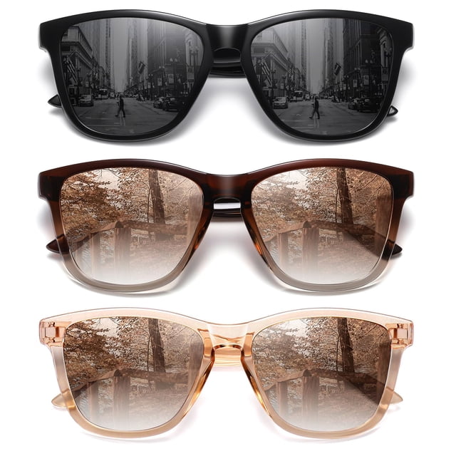 Gafas de sol MEETSUN polarizadas con protección UV400, paquete de 3