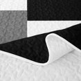 thumbnail image 5 of Castle Fairy Watercolor Offset Square Block Quilt Full 3-Piece,Minimalism Mosaic Full Bedspread Sets,Rust Gray Black,1 Coverlet and 2 Pillowcases, 5 of 7