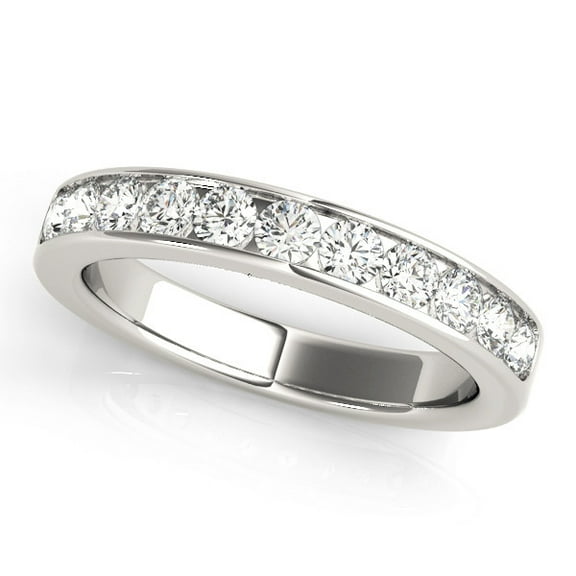 Wedding Band 0.22 Ct Lab Grown Diamond ( E-F/VS1 ) For Women In 14K Solid White Gold