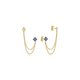 thumbnail image 1 of Aide 925 Sterling Silver Four Zircons Flower Stud Pendientes para mujer Double Studs Chain Tassel Piercing Pendiente 18K chapado en oro Tan Jianjun unisex, 1 of 2