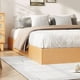 thumbnail image 3 of Tamaño individual size wood platform marco de cama: minimalist design, no cabecero, slat support, no box spring, fácil montaje, orange, 3 of 7