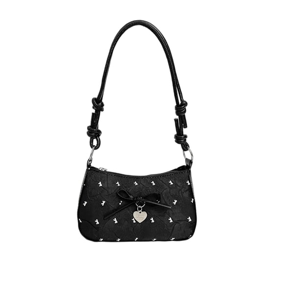Crossbody Bag for Women Cute Bow Design Casual Handbag, PU Leather Small Shoulder Purse with Adjustable Strap, Compact Underarm Bag for Daily Use and Outings