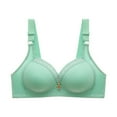 thumbnail image 5 of YWDJ Bras for Women Plus Size Push up Back Closures Comfortable Bras Wirefree Bras Wide Strap Full Coverage Wrap Sleep Bras Padded Plus Size Comfy Bras Comfy Bras Green 38, 5 of 5