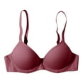 thumbnail image 6 of GEWSEY Womens Unlined Underwire Bras Sheer Mesh Plunge Bralette Push Up Balconette Bra Triangle Minimizer Seamless Tshirt Bras (Wine, 85B), 6 of 6