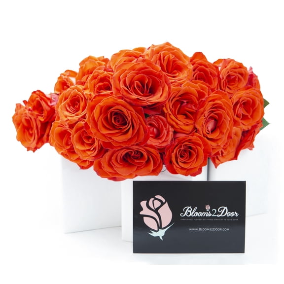 KaBloom : Bouquet of Fresh 25 Orange Roses, Next-Day Delivery, Gift for all occasions