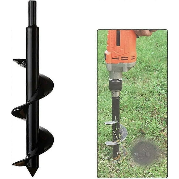 Garden Auger, Hex Shank Stainless Steel, Thermal Auger, Dig Holes Cultivate Deeply (Dia: 8cm L: 30cm)