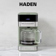 Haden Programmable Drip Coffee Maker, 12 Cup Cafe Machine, Green/Chrome