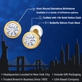 thumbnail image 2 of Gem Stone King 14K Yellow Gold White Moissanite Stud Earrings for Women Men (1.00 Cttw, Gemstone Birthstone, Round 5MM), 2 of 6