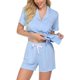 thumbnail image 2 of Conjunto de pijamas, ropa de dormir de manga corta, ropa de dormir con botones para mujer, conjunto de pijama suave S-XXL Adepaton CJWUS-6908, 2 of 5