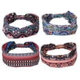 thumbnail image 1 of 4 piezas de diademas anchas antideslizantes, diademas suaves tipo turbante para mujeres para deportes, color surtido, 1 of 7