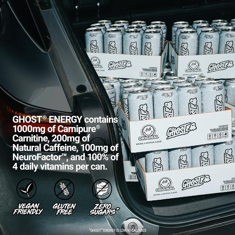 GHOST, Energy Drink, Zero Sugars, 16 fl oz, Original Flavor