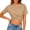 Khaki, variant on Vivianyn HD Women's Twist Front Crop Tops, Casual Crew Neck Short Sleeve Tees for Summer,White,Size S-XXXL