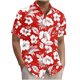 thumbnail image 1 of Blusa y camisa de manga corta con cuello vuelto para hombre, camisa hawaiana informal con estampado floral, camisa de manga corta con solapa, blusa, camisa de poliéster para hombre, 1 of 6