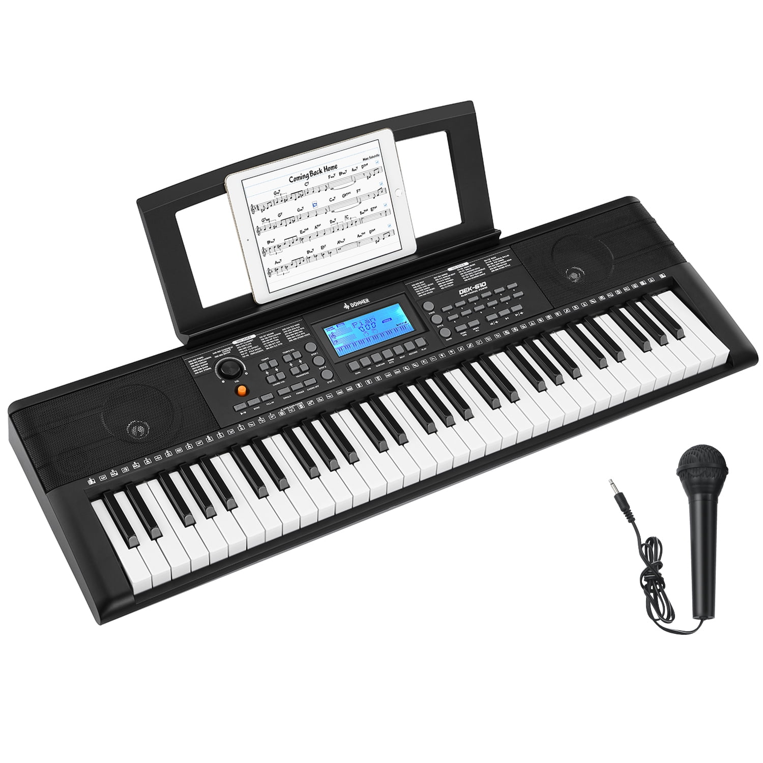 鍵盤楽器 DEK610 Donner DEK-610 61-Key Full-Size Electronic Piano with LCD, MP3/USB