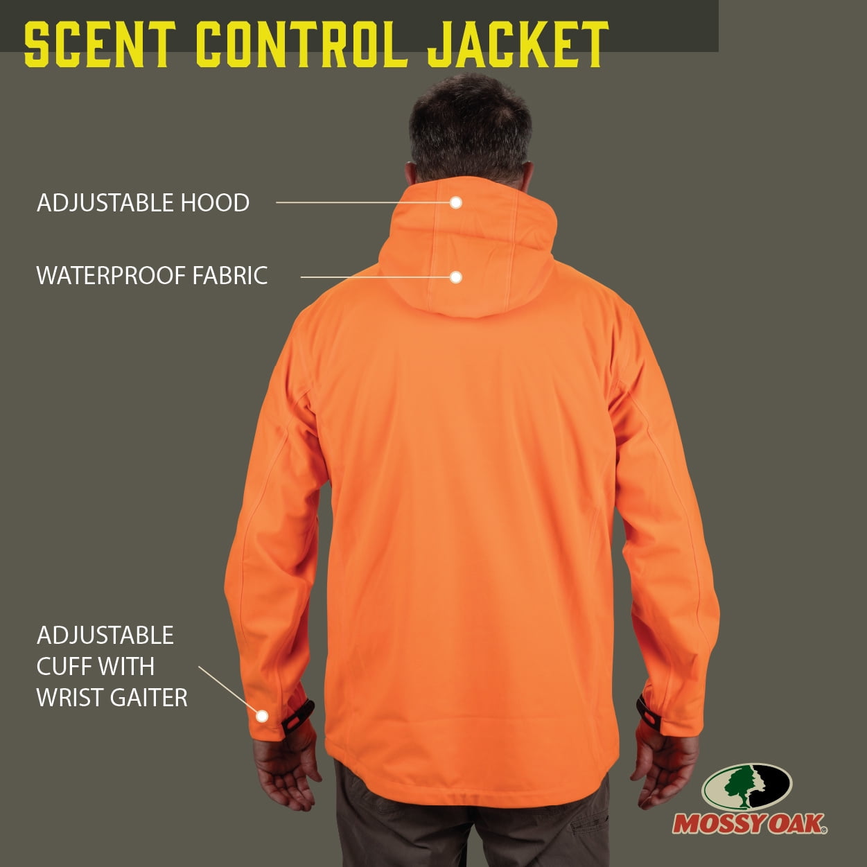 Mossy Oak Men's Scent Control Jacket, Mossy Oak Blaze, Size Large