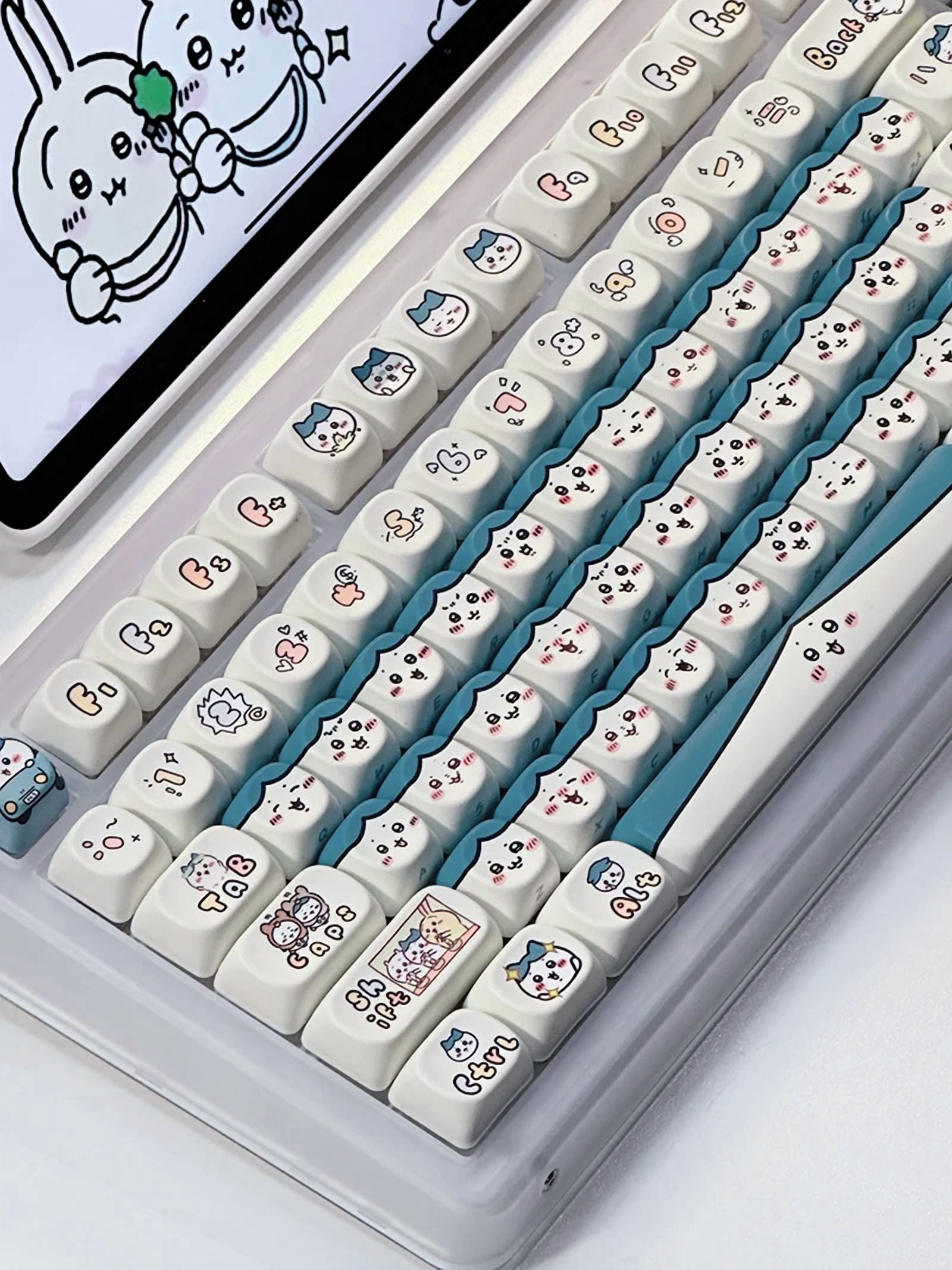 Chiikawa Anime Keycap Set for Mechanical Keyboards Ergonomic Keycap Design Material Keycap Multi-Color Keycaps Cute Collect