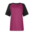 thumbnail image 3 of Fanxing Hot Pink Womens Short Sleeve Tops Plus Size Tees M Summer Ragalan Sleeve Golf T Shirts for Workout Tennis ( Women's Plus S-5XL), 3 of 6