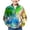 Blue, variant on Teen Boys Colorful Sweatshirt Casual Zip Up Mock Collar Pullover Sweater Long Sleeved Color Printed 3D Hoodie Preppy School