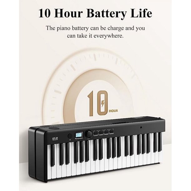 Eastar EP-10 Compact Beginner Digital Piano, 88 Key, Semi Weighted
