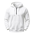 thumbnail image 3 of BVOFAR Mens Hooded Sweatshirt Winter Fleece Full Zip Jackets Quarter Zip Pullover Long Sleeve Outerwear with Multi Pockets White XXL, 3 of 6