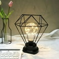 thumbnail image 3 of LINLIN Bedroom Decor Bedside Lamp, Bulb Table Lamp Metal Diamond Night Light for Weddings,Parties,Patio, Events for Indoors Outdoors,Battery Powered, 3 of 9