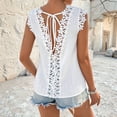 thumbnail image 4 of Babysbule Women's Lace Trim Sleeveless Tank Top Open Back V-Strap Casual Summer Blouse for Daily Dating Vacation and Party Wear, 4 of 5