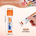 thumbnail image 2 of Uxcell Poster Markers, 2Pcs Large Capacity Permanent Huge Banners Posters Markers Bold Thick Chisel Tip Pens for Painting Drawing on Plastic Glass Wood Rock Canvas, Orange(0.8" Tip Width), 2 of 7