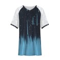 thumbnail image 4 of Hauts d'Été Grande Taille pour Femmes Manches Courtes en Dentelle Blouses d'Été Patchwork Imprimé Amples Grande Taille Col en V T-Shirts Manches Courtes Col en V Femmes en Solde, 4 of 5
